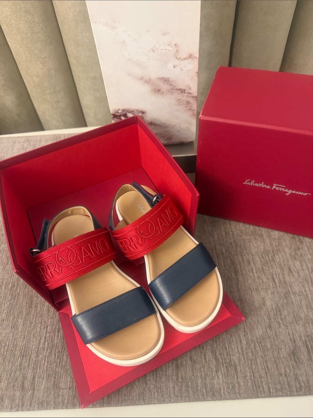 Salvatore Ferragamo logo sandals